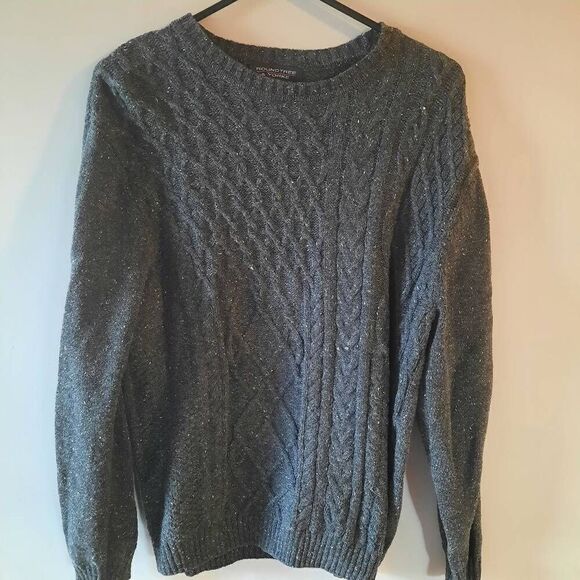 Mens Cable Knit Wool Sweater - Picture 1 of 6